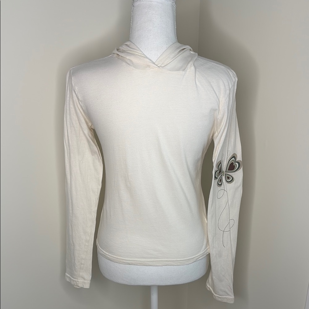 Limited Too Cream Hooded Top with Butterfly Detail. Girl’s XXL